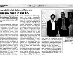 Begegnungen in der BA, Stadtanzeiger Mosbach, Nr.42/2007