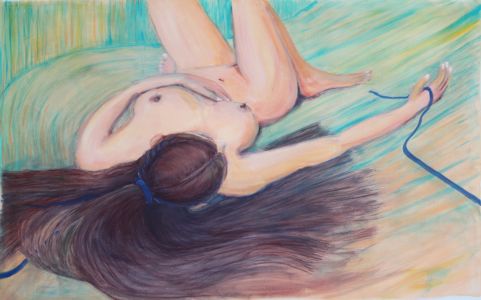 2019, 65 x 105 cm das blaue Ban